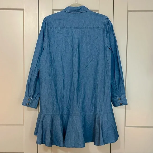 Tuckernuck Lightweight Denim Callahan Shirt Dress Cotton Blue Womens Size Medium - Picture 7 of 14